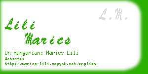 lili marics business card